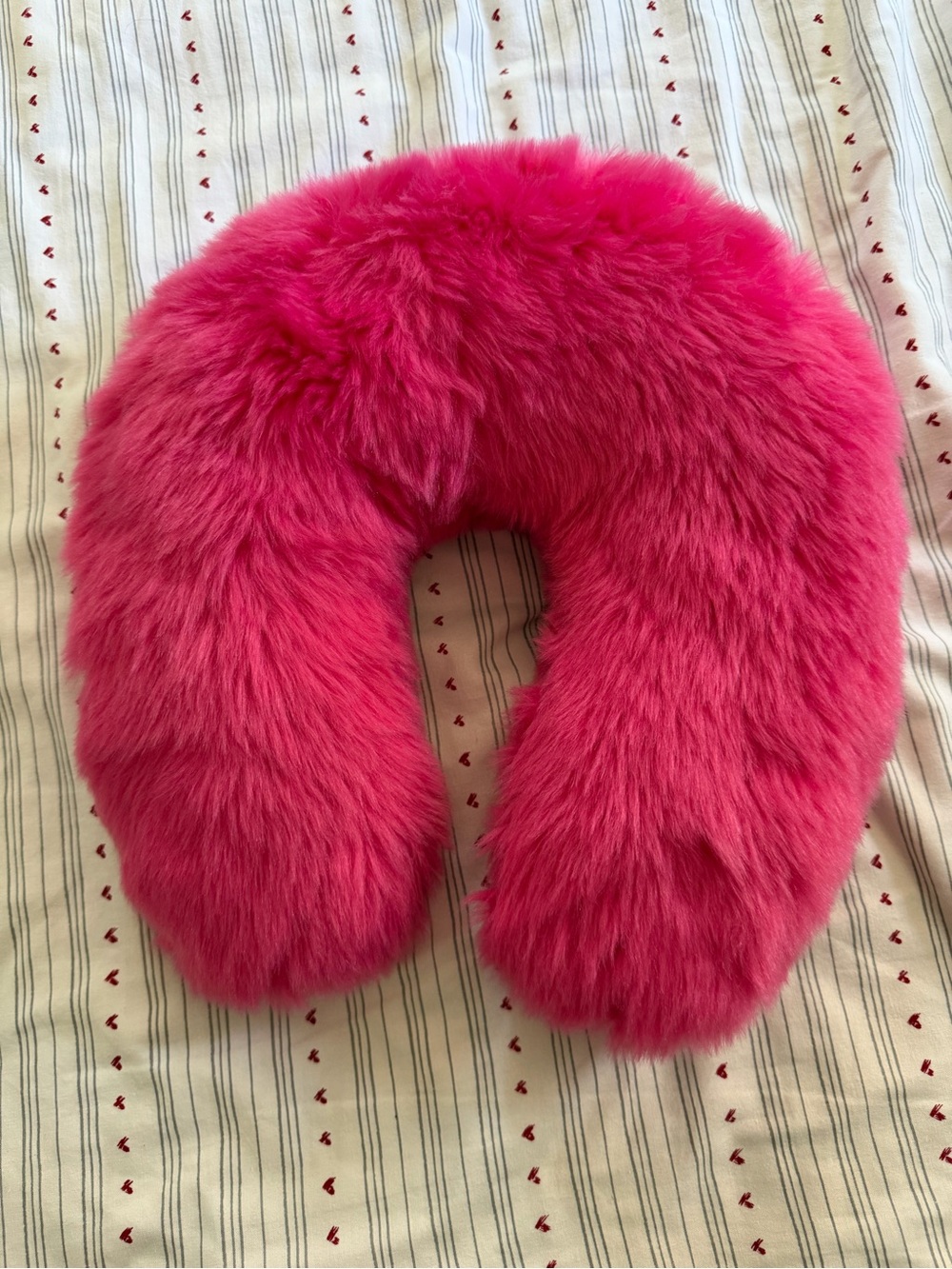 Plush Travel Neck Pillow in Bright Pink - Ultra Soft Comfort